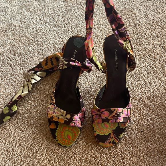 Satin Wrap Heels, 7.5 - Picture 1 of 2